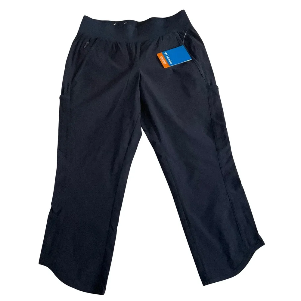 Columbia Capri Pants Womens Small Navy Blue Omni-Shade UPF 40 Hiking Outdoor